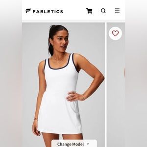 Fabletics x Normani White Tennis Dress w/Built-In Shorts & Pocket (M)